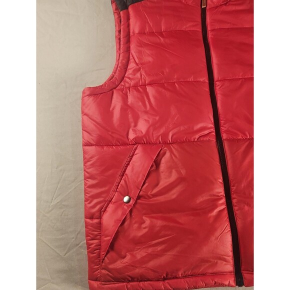 Alpine Design Men’s Puffer Vest Large Red Black Insulated Zip Front Outdoor - Picture 2 of 10